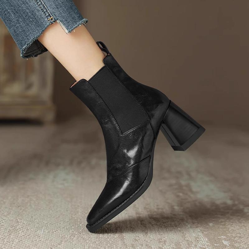 Ankle Boots for Women High Heels Fashion Luxury Shoes Chunky Short Winter Boots Dress  New Elegant Pumps Mujer Chelsea Boots
