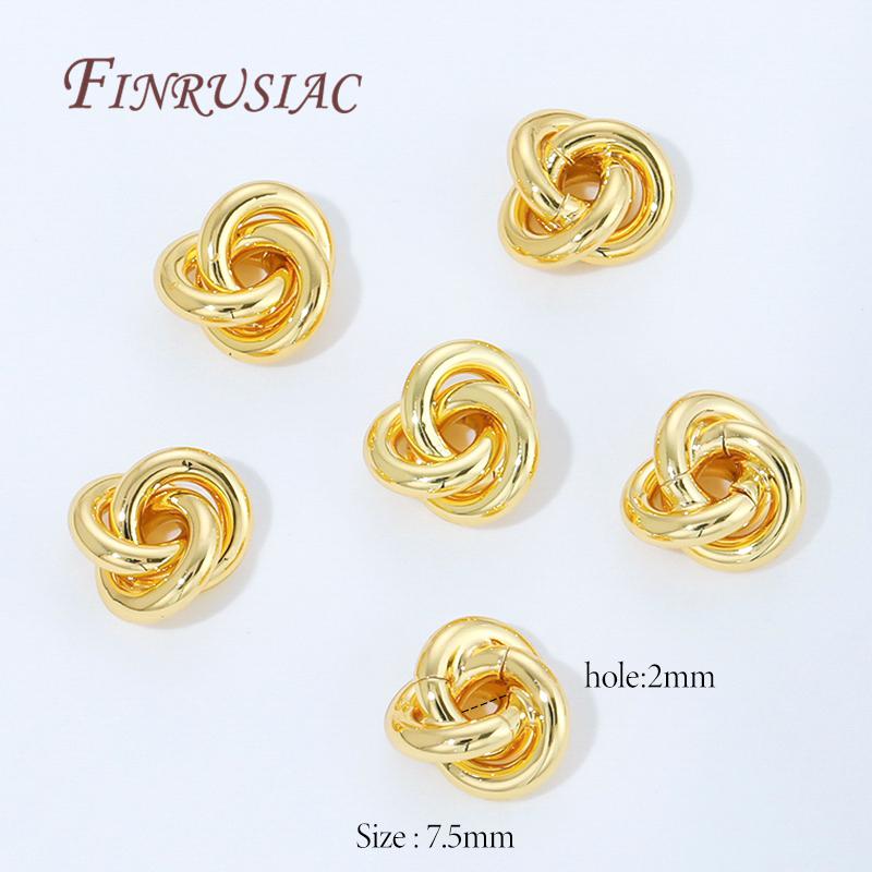 

2/4Pcs 18K Gold Plated Brass Twist Beads For Bracelets,Metal Separator Bead,Spacer Beads For Jewelry Making DIY Accessories 2 Pieces