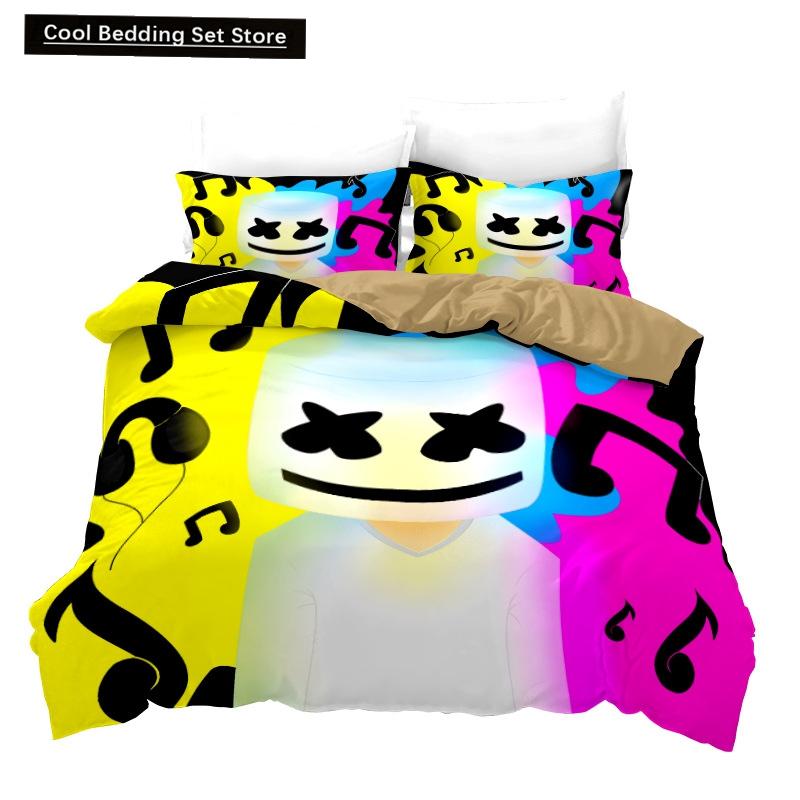 Neues 3-teiliges einseitig bedrucktes Serien-DJ-Digitaldruck-Bettbezug-Bettwäscheset Bequemes atmungsaktives Laken Bettdecke Bettset