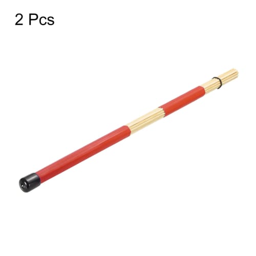 uxcell Bamboo Drumstick Brushes, for Jazz, Acoustic, Rock, and Music Enthusiast Percussion, Red, 1 Pair