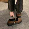 French Retro British Style Small Leather Shoes Women's Spring New Square Head Mary Jane Shoes Low Heel Light Mouth Single Shoes