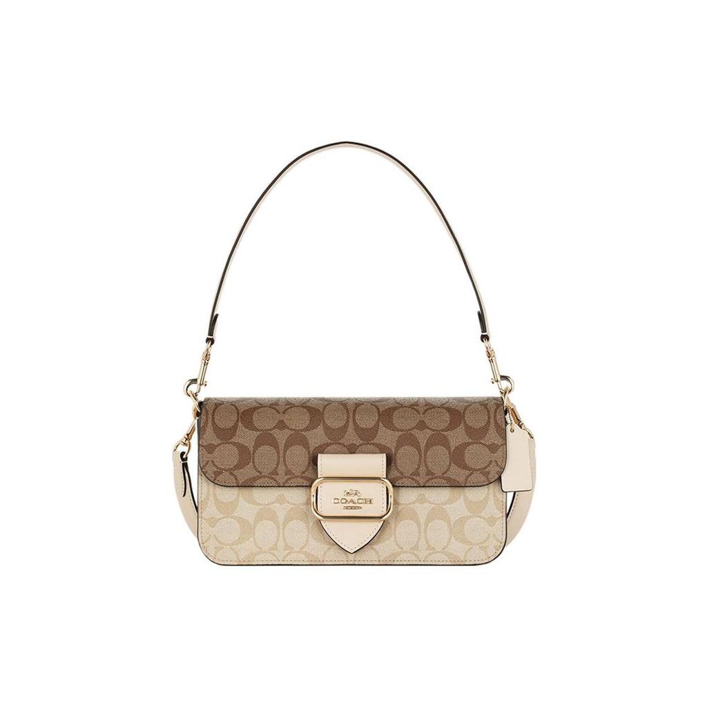 Coach Morgan 27 Classic Monogram Buckle Closure Canvas And Leather Handbag Women Handbags Light-Khaki CH506-IMOT4