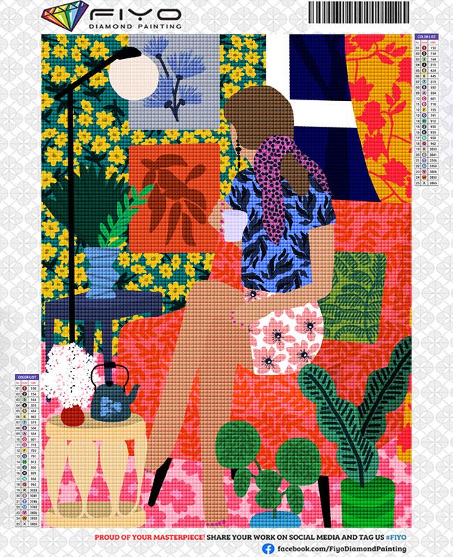 5D Diamant Malerei Tropical Bunte Mädchen Blume Diamant Stickerei Wand Kunst Kreuz Stich Bilder Für Wohnzimmer Wohnkultur quadro