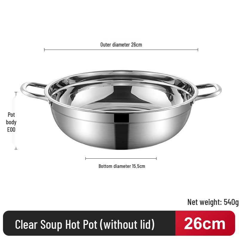 Stainless Steel Induction Hot Pot for Clear Soup & Mutton Shabu-Shabu