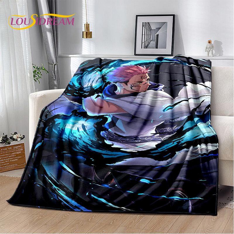 Jujutsu Kaisen Anime Cartoon Soft Plush Blanket,Flannel Blanket Throw Blanket for Living Room Bedroom Bed Sofa Picnic Cover Kids