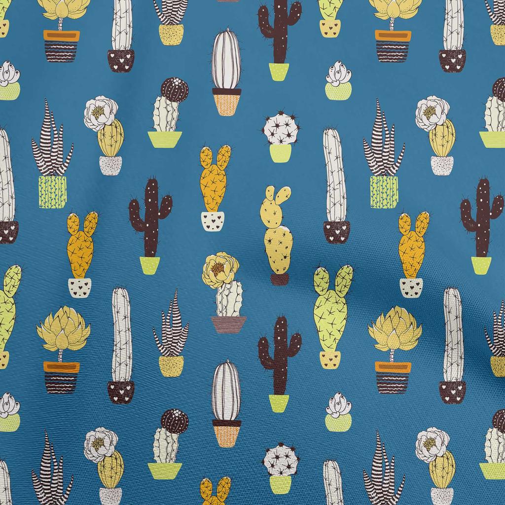 oneOone Cotton Flex Dusty Gray Fabric Cactus Sewing Fabric By The Yard Printed Diy Clothing Sewing Supplies 40 Inch
