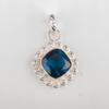 London Blue Topaz Gemstone 925 Sterling Silver Jewelry Handcrafted Pendant 1.37" PP-34-9