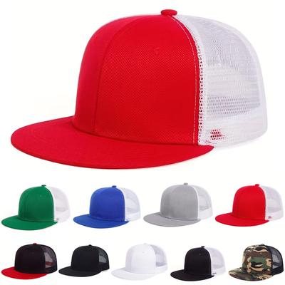 Unisex Solid Color Splicing Baseball Hats Spring Autumn Outdoor Adjustable Casual Hip-hop Trucker Caps Sunscreen Hat