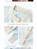 2025 Autumn/Winter Women's Retro Tencel Stripe Knit Top & Midi Skirt Set