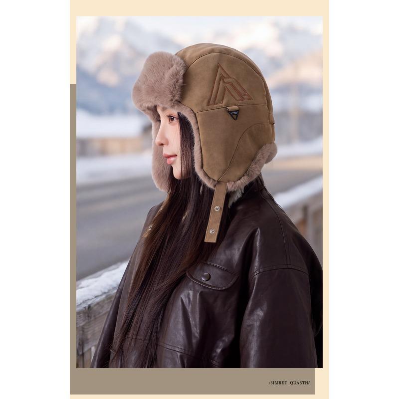 Women S Winter Fall Embroidered Fur Lined Trapper Hat