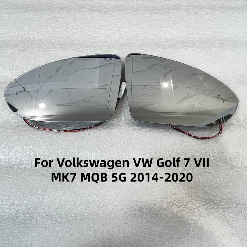 For VW GOLF 7 7.5 VII GTI GTD GTE R-line MK7 2013- BSA BSD BSM Heated Side Rear Mirror Glass Blind Spot Assist