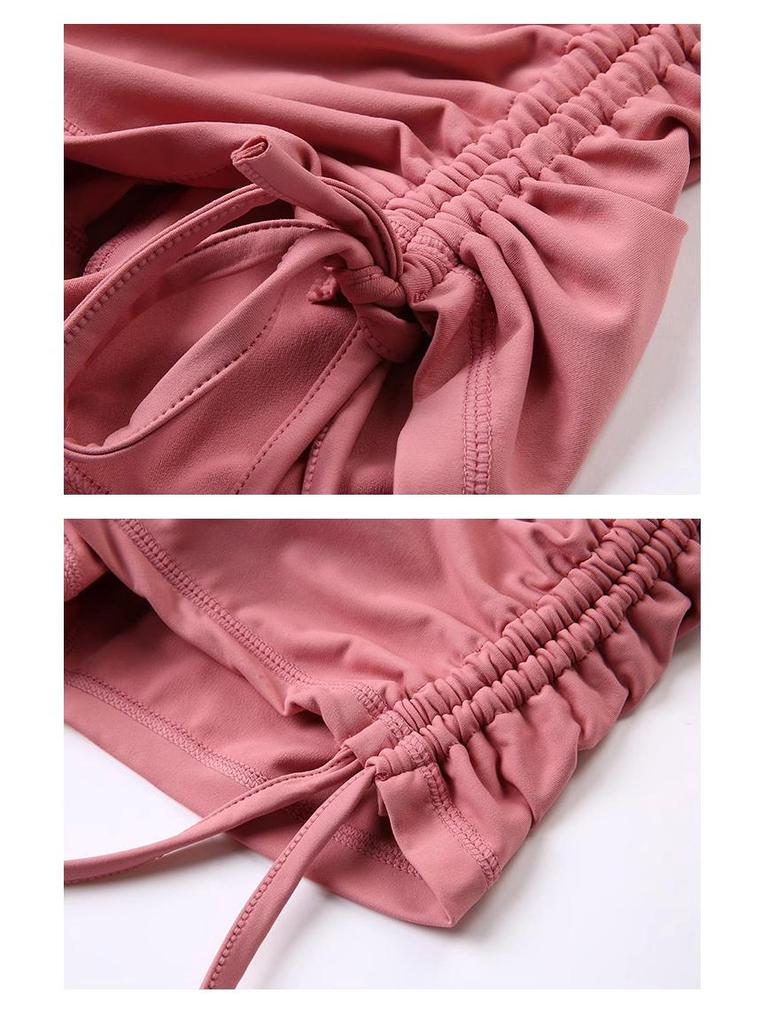 Pantaloncini da Yoga da Donna a Vita Alta Sollevamento Glutei - Comodi, Elastici, Sensazione Nuda, con Coulisse, Ideali per Corsa e Fitness
