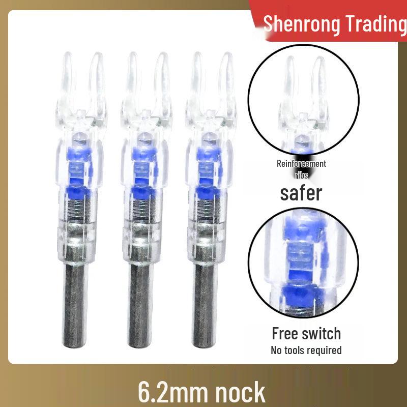 

6.2mm Glow-in-the-Dark Nock with Tool-Free Switch for Night Hunting Archery