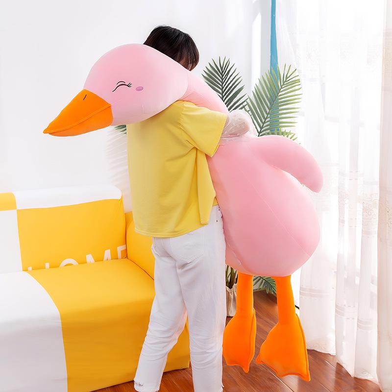 Adorable Derpy Duck Plush Pillow - Large Backrest Toy & Birthday Gift