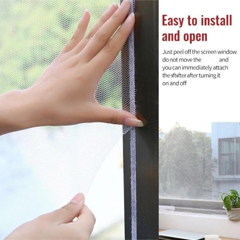 1/2/3pcs Self Adhesive Invisible Screens Summer Anti-mosquito and Insect Screens Simple Operation White and Black Screens