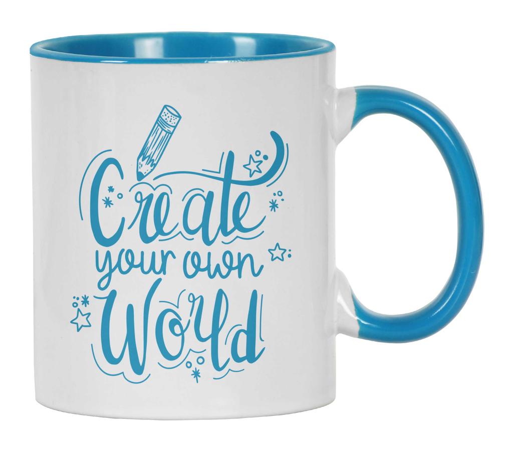 Inkdotpot Create Your Own World  11 Oz  Ceramic Coffee  Mugs Inspirational Quotes Gift For Co-Worker Boss
