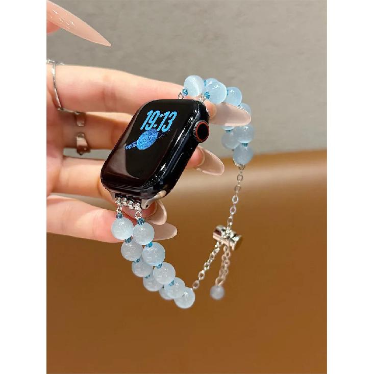 

Candy Opal Bracelet for Apple Watch Series 7 10 9 8 6 SE Accessories Dopamine Beads Strap for Iwatch 44mm 38 40 41 42 45 49 46mm for Huawei Fit3 Fit4