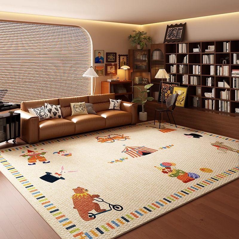 Cartoon Puppy, Large Area Covered With Living Room Floor Mat, DirtResistant And Easy To Take Care Of Household Floor Mat, NonSlip Crystal Velvet