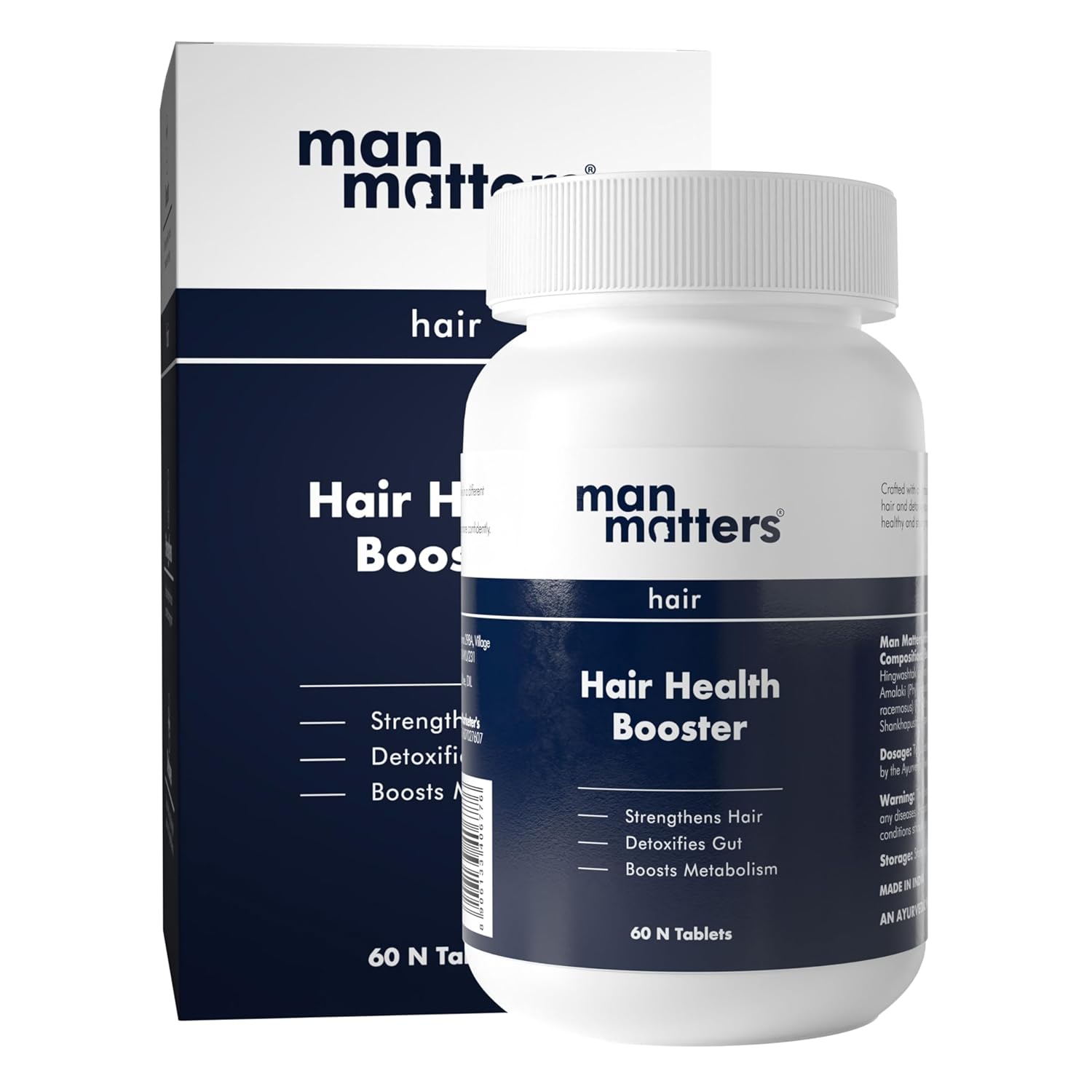 

Man Matters Таблетки для здоровья волос 60 шт. | Укрепление волос и улучшение питания волос Ежедневно