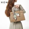 HONGU Women's Silk Scarf Decorated Small Tote Bag