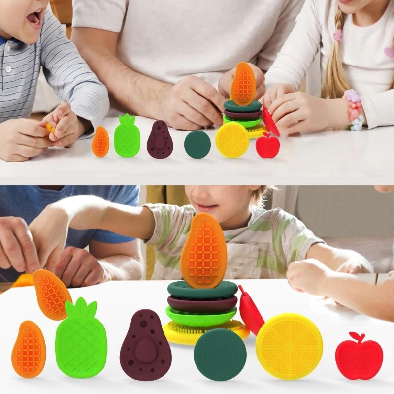 6pieces Sensory Stones For Kids Textured Pad Toy For Stress Relief And Attention Great For Classroom Teaching Purpose