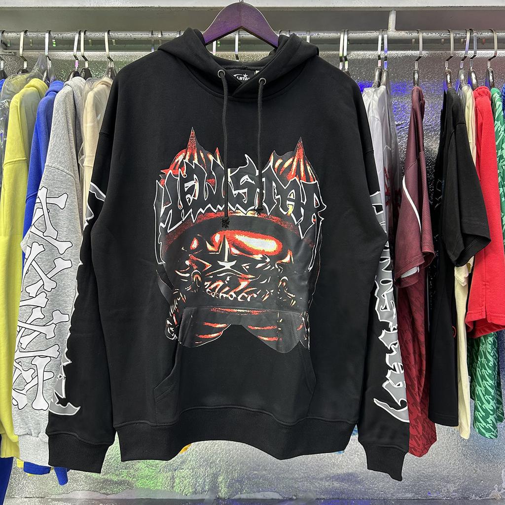 [Autumn and Winter Series] Fog High Street Washing Water Old Heavy Industry Head Printing Casual Sweater Couple Hoodie