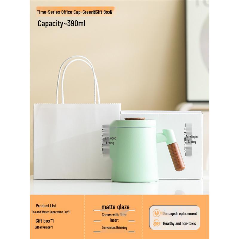 Large-Capacity Ceramic Tea Cup with Lid: Perfect Teacher Gift or Office Mug for Tea and Water Separation
