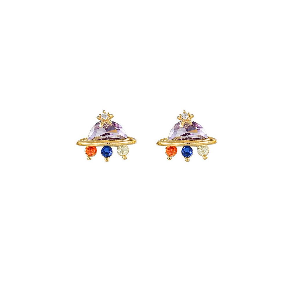 Luxury Geometric Multicolor Zircon Crystal Water Drop Earring Stainless Steel Flowers Pendant Earrings Fashion Wedding Jewelry