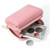 PERFECT FOR YOU 6905-014 Tri-fold Short Wallet PU Leather Zipper Coin Purse for Women-Wine Red