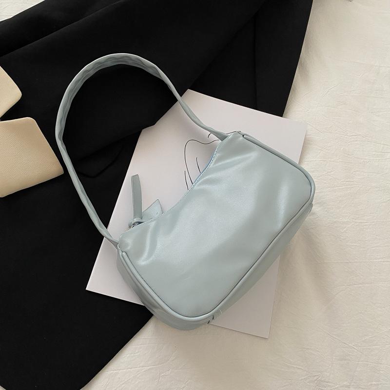Women Underarm Shoulder Bag Fashion Solid Color Simple Leisure Handbag New Trend Cute PU Leather Little Square Pack Female