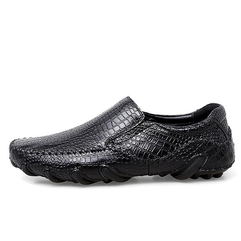 9905 Men'S Shoes Octopus Loafer Leather Shoes Doudou Shoes Spring Set Feet Crocodile Pattern Cowhide Surface Large Size Casual Shoes Single Shoes