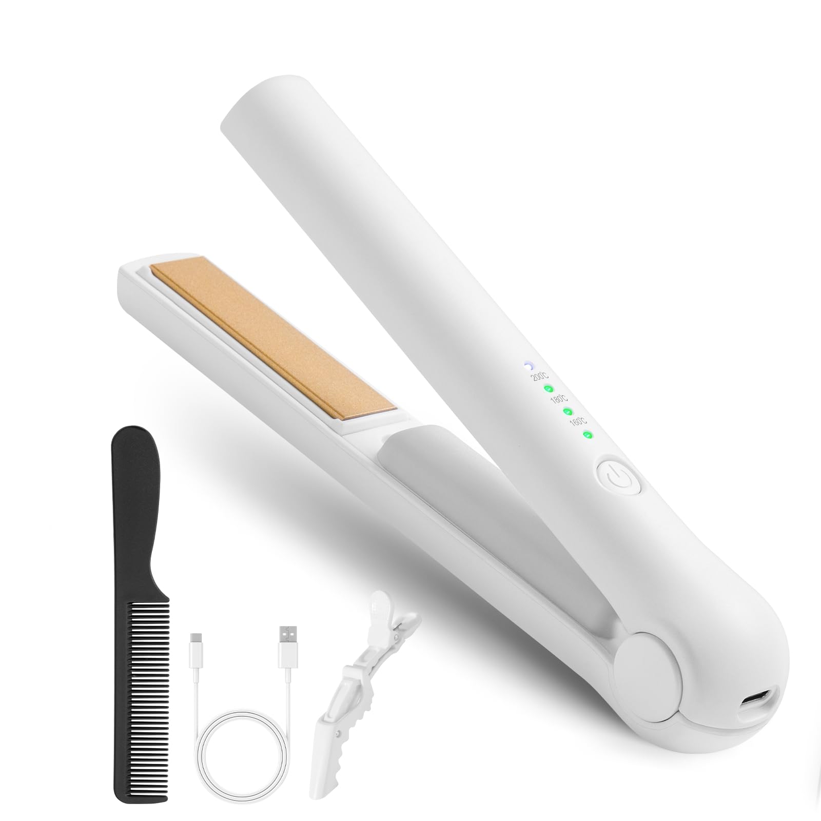 

Cordless Hair Straightener Latest Electric Innovative Storage Triple Safety Straight 3D Floating USB Professional Temperature Suitable for Includes белый