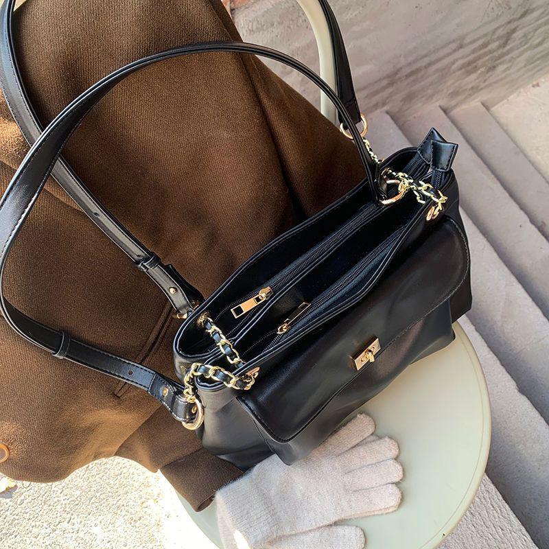 Women's Shoulder Bag Korean Fashion Large Capacity Simple Retro Satchel Versatile One Shoulder Diagonal Tote Bag