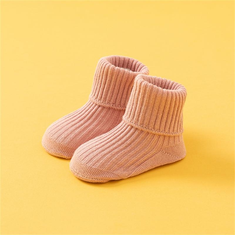 2pcs Anti Skid Toddler Socks Soft Crew Length Socks Middle Tube Design For Secure Movement On Hardwood Floors