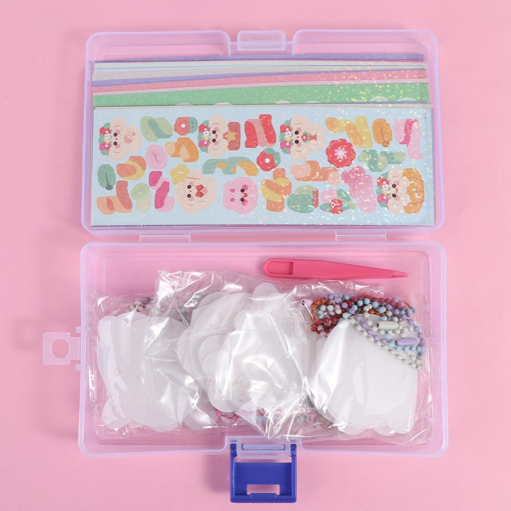 Box Scrapbooking DIY Keychain Making Kit Guka Sticker Set DIY Keyring DIY Handbook Material Sticker
