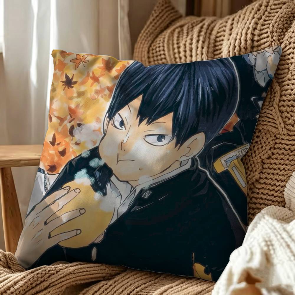 Tobio Kageyama H-Haikyuus Square Pillow Case Multi Sizes For Car Home Bedroom Decor Custom Valentine Gifts