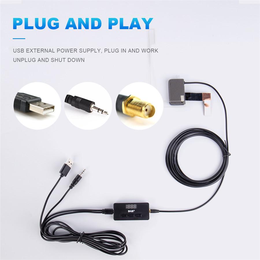 New 4-channel High Power Output In-Dash Car Stereo Aux USB/SD/FM/WMA/MP3/WAV Radio Player +Car DAB Radio Signal Receiver  Antenna  DAB Decoding Box