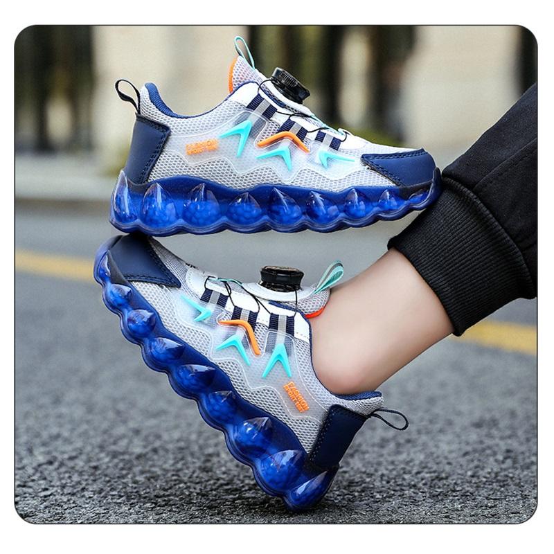 Summer Boys Sports Shoes Kids Sneakers Boys Breathable Mesh Trendy Shoes With Rotating Button Ideal For Active Children