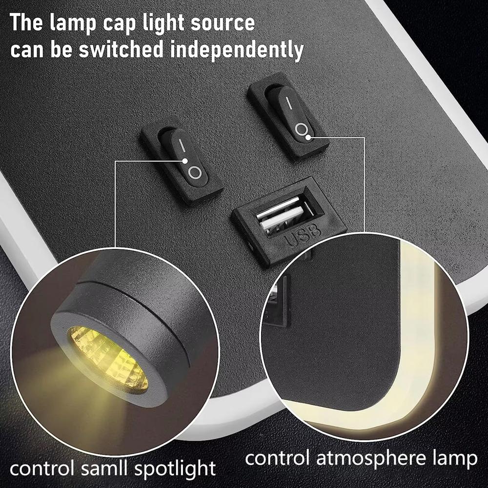Modern Rotating Wall Lamp With Usb Bedroom Study Living Room Hotel Bedside Reading Rotation LED Wall Light With Switch Control
