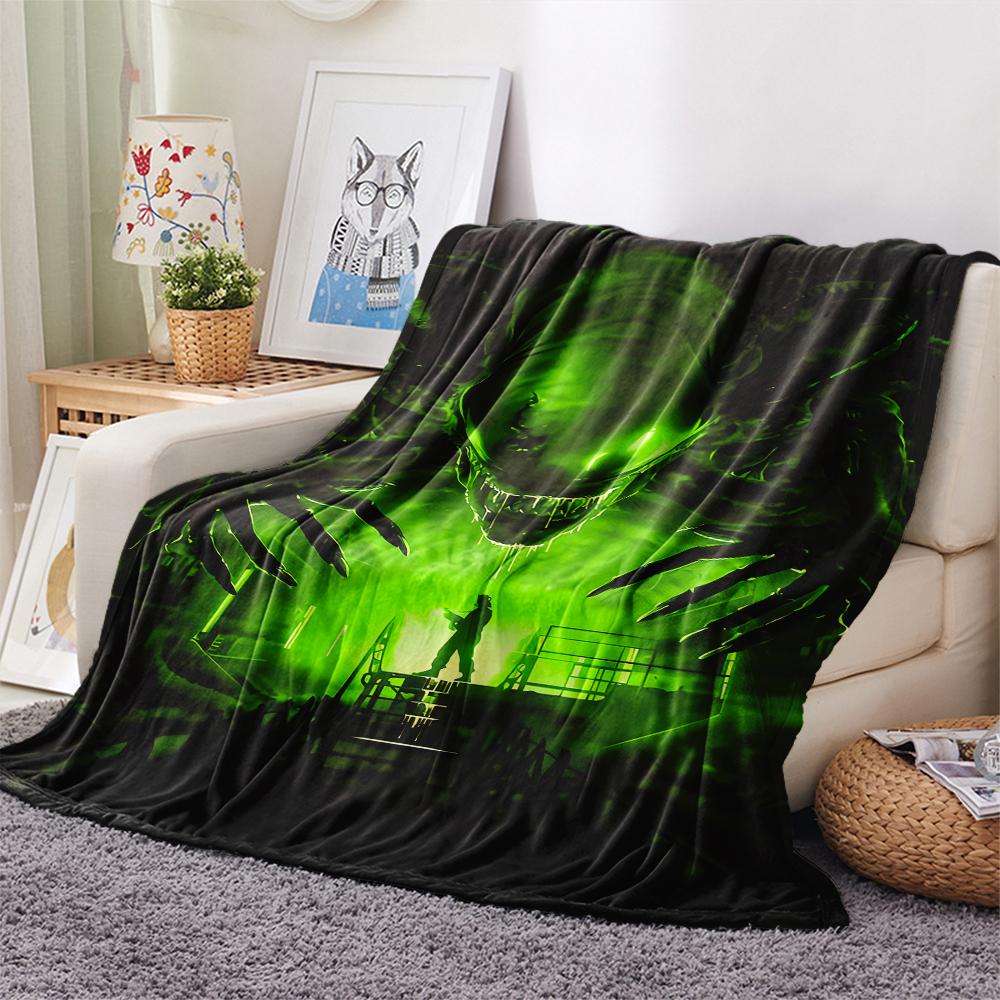 1PC Alien Print Flannel Blanket, High Quality All Seasons, Home Decor, Warmth and Comfort, Perfect for Christmas Gifts
