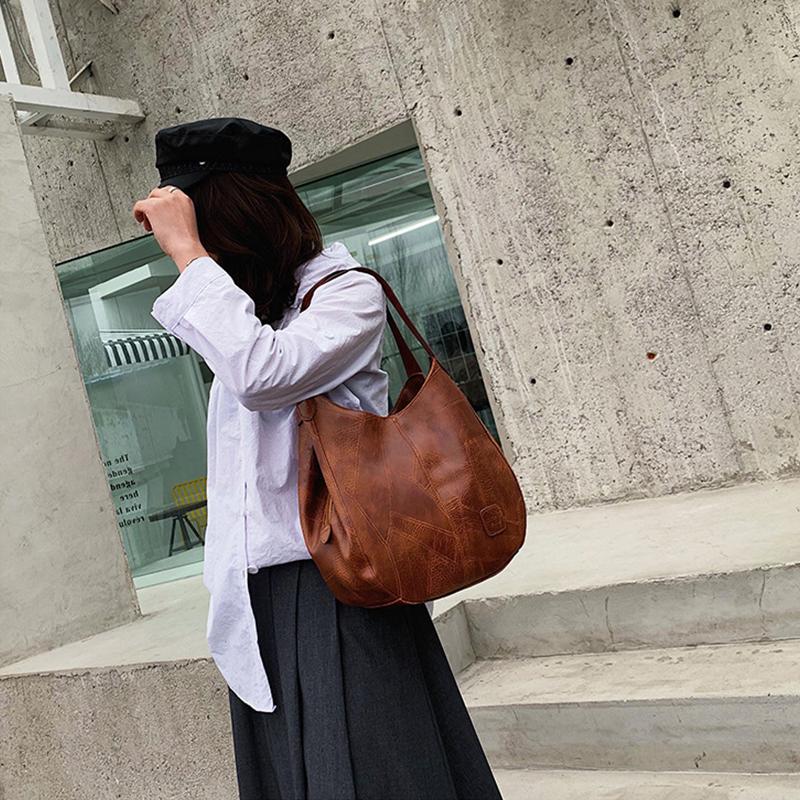 Women Vintage Shoulder Bag Designers Pu Leather Handbags Female Luxury Top-Handle Hobo Bags Premium Durable Quality