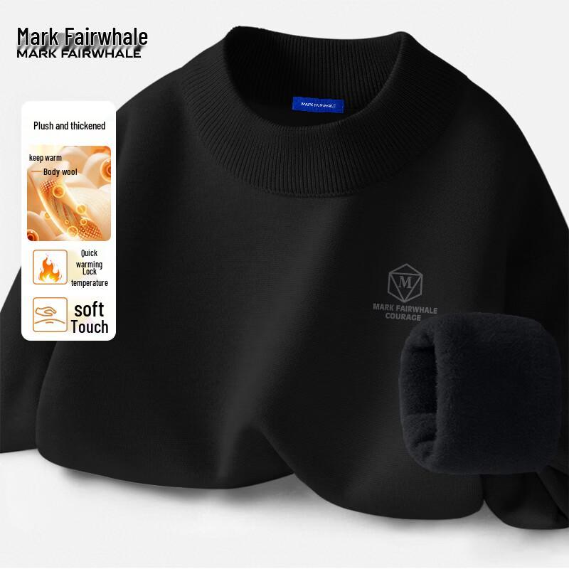 Mark Fairwhale Men s Half-High Collar Fleece Lined Sweater M