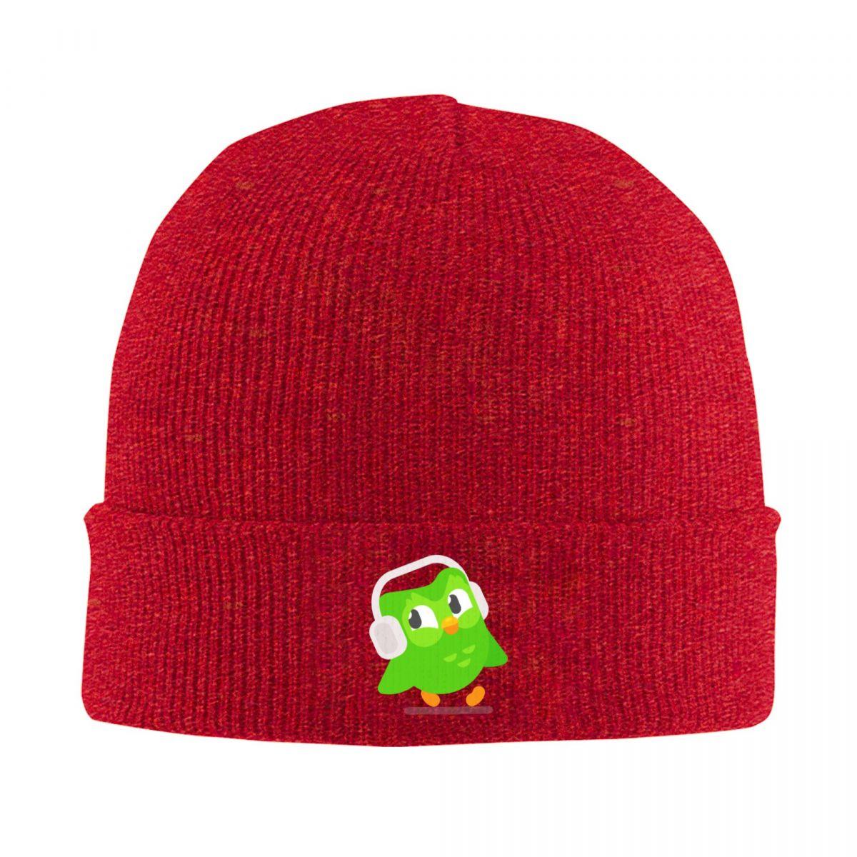

Сова Duolingo Duo Теплая вязаная шапка Зимняя вязаная шапка-бини Шапка-бини Шапки в стиле хип-хоп для унисекс One Size