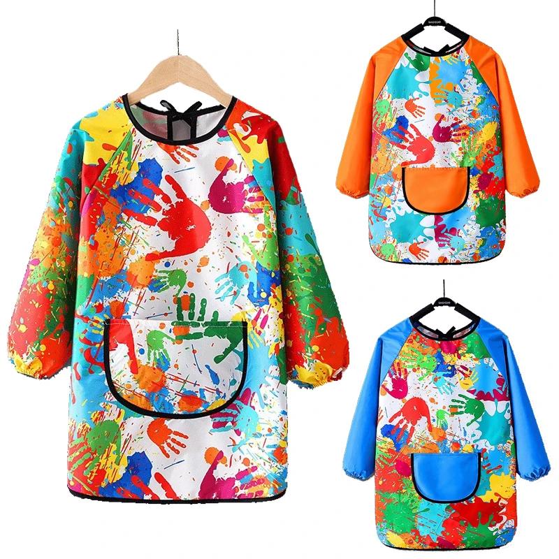 Paint Apron for Children Art Apron - Waterproof Long Sleeved Cover Children's Apron, Childrens Drawing Kindergarten WQ005