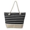 Striped Beach Tote Bag Canvas Foldable Travel Handbag Large Capacity Zipper Gym Grocery Vacation Bags