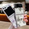 For Samsung Galaxy Z Flip5 Flip6 Butterfly Pattern Clear Folding Phone Case Transparent Hard PC Cover For Samsung Z Flip 6 5 4 3