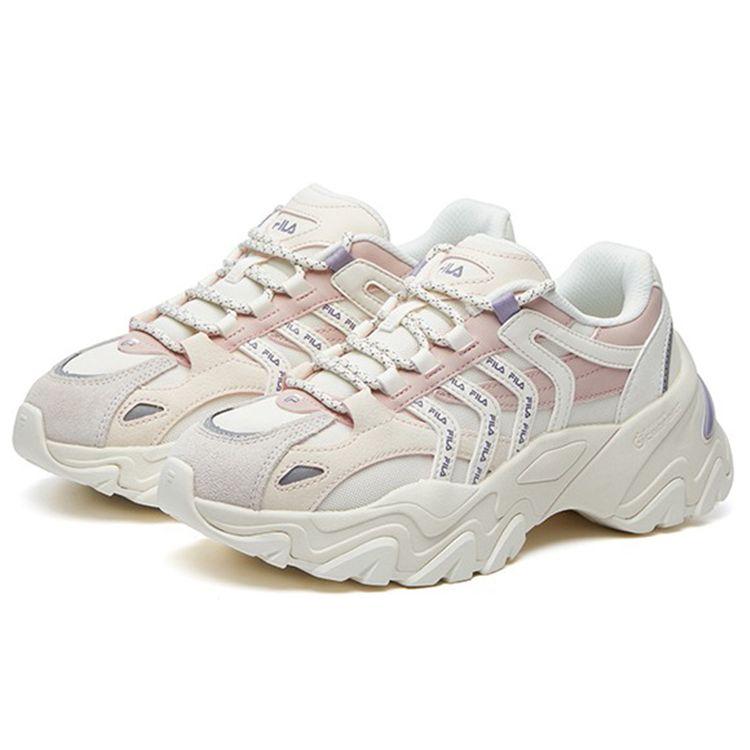 FILA Sofia 2 Fishbone Shoes Comfortable Versatile Casual Shock Absorption Wear Resistant Low Top Dad Shoes Women sneaker Pink White F12W134159FGR
