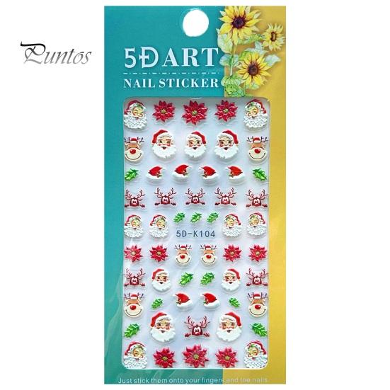 1 Sheet Christmas Nail Art Sticker Festive Santa Snowflake Elk Designs Safe Easy to Use Nail Decal for Beautiful Manicures