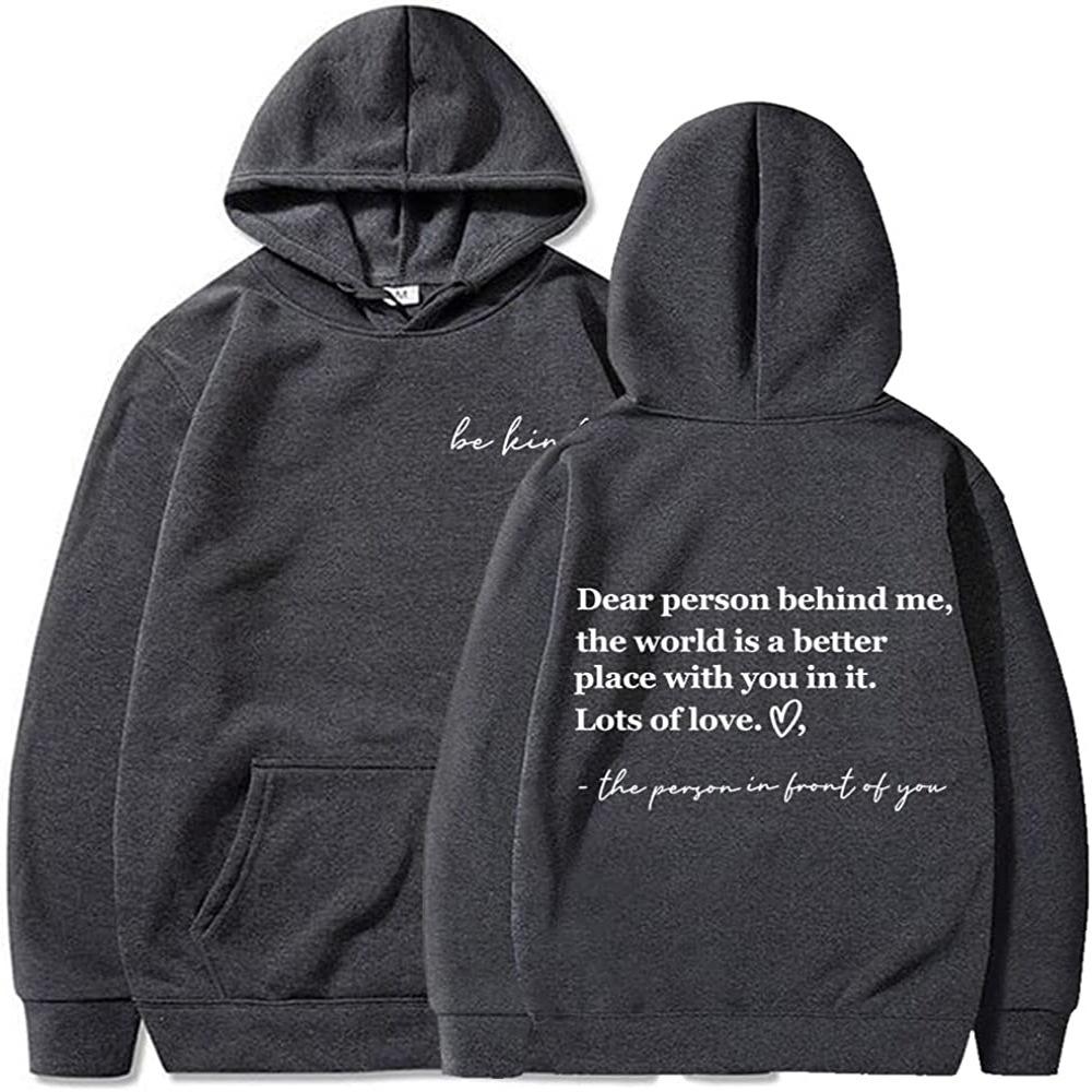 New Dear Person Behind Me Hooded Women's Sweatshirt Top Printed Sports