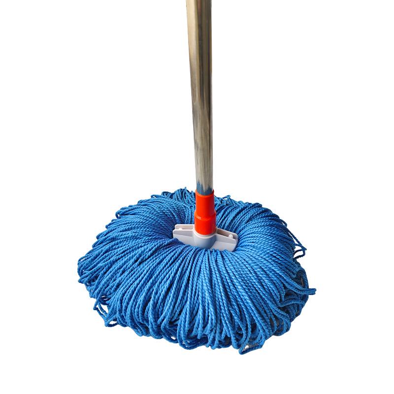Dual-Use Seamless Rope Mop: Old-Fashioned Fiber Design for Dry and Wet Home Cleaning Single Mop Head (No Rod) синий